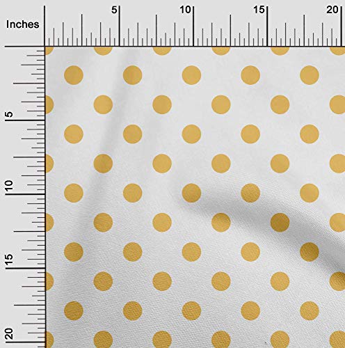 oneOone Viscose Chiffon Yellow Fabric Polka Dots Dots Sewing Material Print Fabric By The Yard 42 Inch Wide