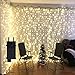 Fenster Vorhang Lichterkette 300LED 3M x 3M,8 Modi Lichterketten für Vorhang Fenster, Weihnachtshochzeit Party Hausgarten Schlafzimmer Outdoor Indoor Wall Decoration (Warmweiß)