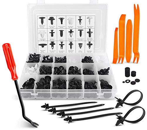 415 piezas de clips de retención de empuje con removedor de cierre, APLUS 18 tamaños coche Auto Push Pins Rivet Bumper Trim Panel Clips Surtido