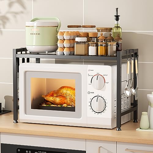 Fiambrera Soporte Microondas Extensible para Encimera de Cocina, Estante Microondas, Organizador...