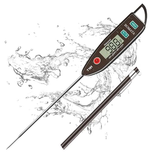 BOMATA Waterdichte thermometer IPX7 voor water, vloeistoffen, kaarsen en keukens. T101 zwart