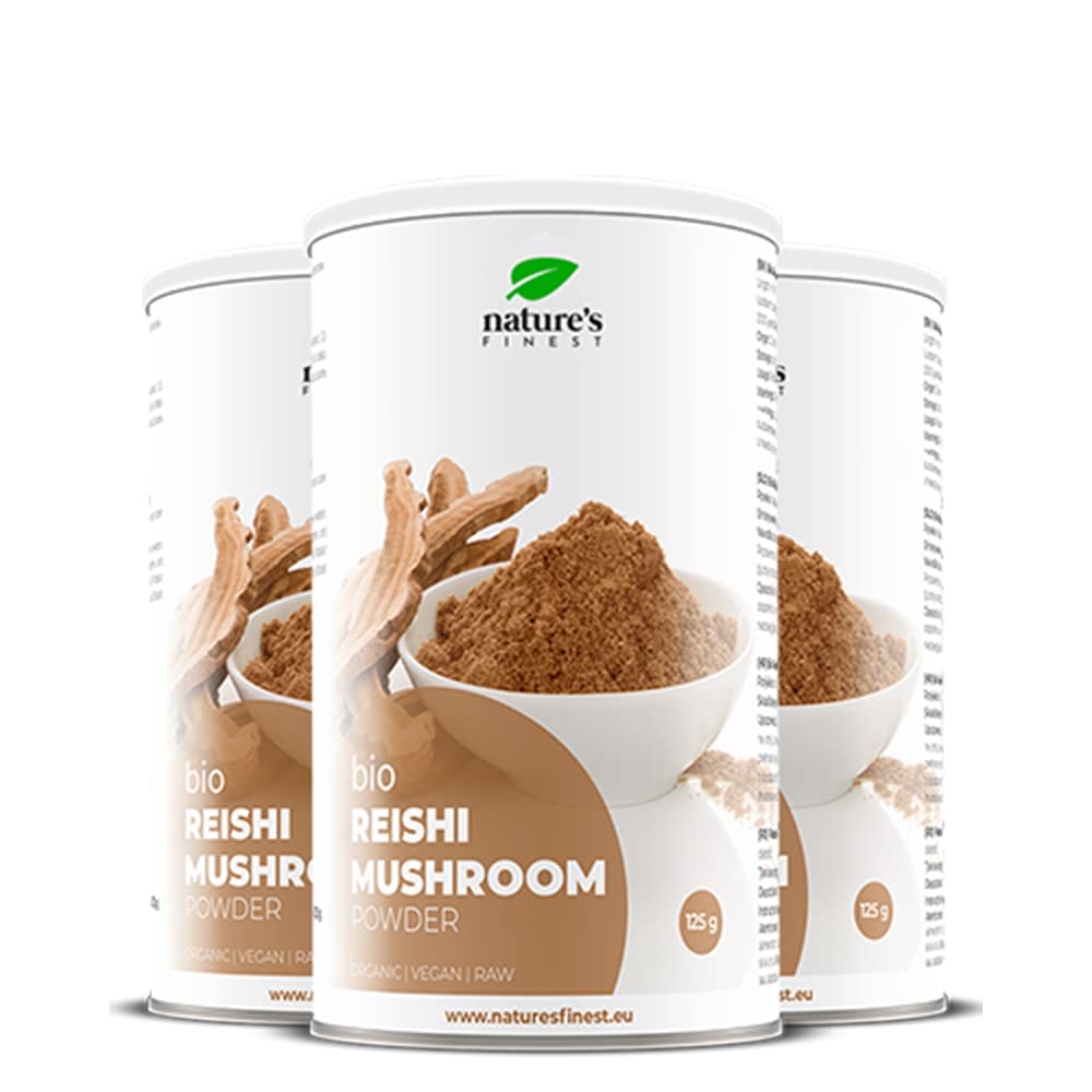 Nature's Finest Reishi Polvere Bio - Ganoderma Lucidum Puro - Polvere di Funghi 100% Naturale per Bevande, Frullati e Ricette - 375 g