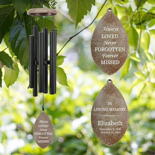 Image of ASTARIN Deep Tone Memorial Wind Chimes Personalized, Sorry for You Loss Bereavement Gifts, Outside Condolence Wind Chime for Loss of Mother Father,Produced in Texas