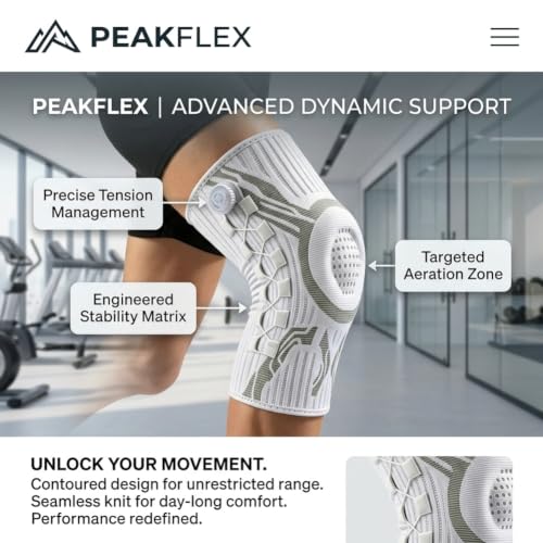 Knee Sleeve, Adjustable Knee Brace with Micro-Adjustment Dial System, Anti-Slip Breathable, Comfortable Support, for Running, Workout, Unisex (Large(A pair)) - Image 3