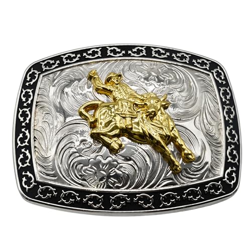 Image of WMG Western Belt Buckle For Men and Women - Cowboy Rodeo Belt Buckles - Fits Up to 2 Inch Belts