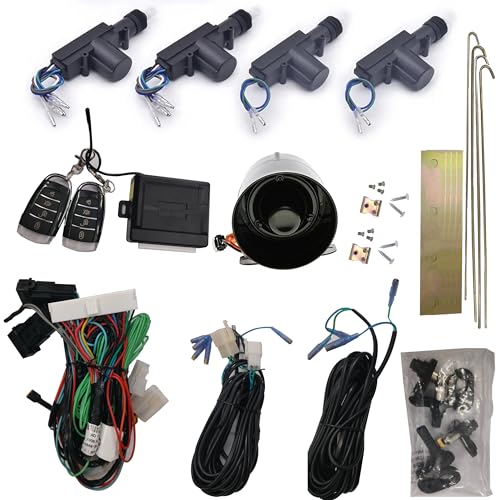Image of Universal 4W Remote Central Locking & Security System Kit with Actuator & Led Indicator for Car,SUV,MPV,Jeep,etc