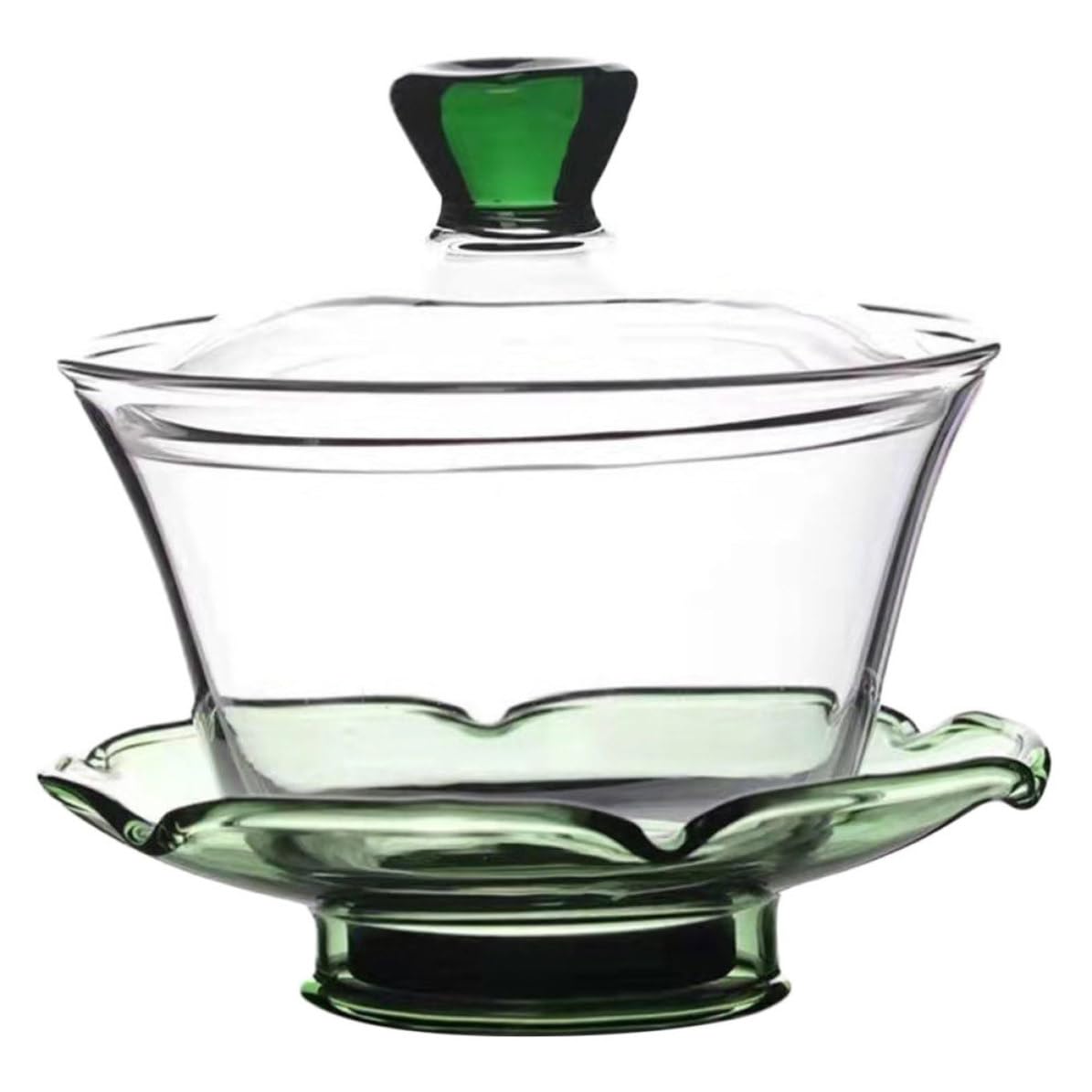 Taza de té tipo sopera LALAFINA de vidrio resistente y diseño delicado con tapa térmica