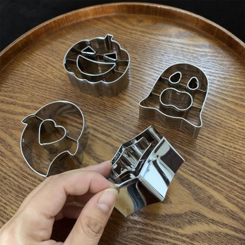 Auktosmn Halloween Cookie Cutter Set-4 Piece-2.5 Inch-Diswasher Safe-Mini Halloween Cookie Cutter Shape For Baking thumb #3