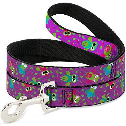 Laisse longue Buckle Down chouettes violette pour stopper les tractions