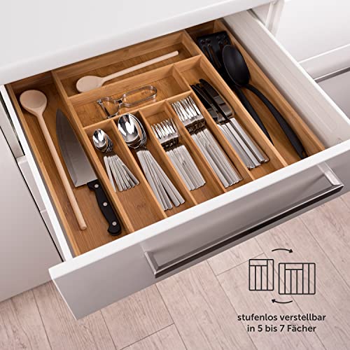Besteckeinsatz Blumtal Besteckkasten Schublade aus Bambus