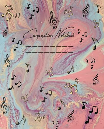 Composition Notebook: With music notes on the cover, 110 blank