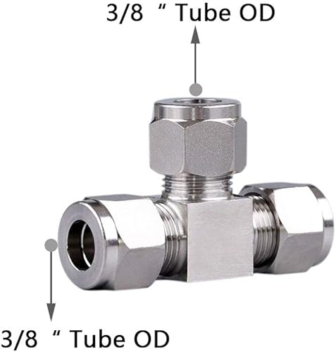 Miniatura 2 de Beduan Acero inoxidable neumático 38" accesorios de compresión Tee Let-Lok adaptador tubo conector