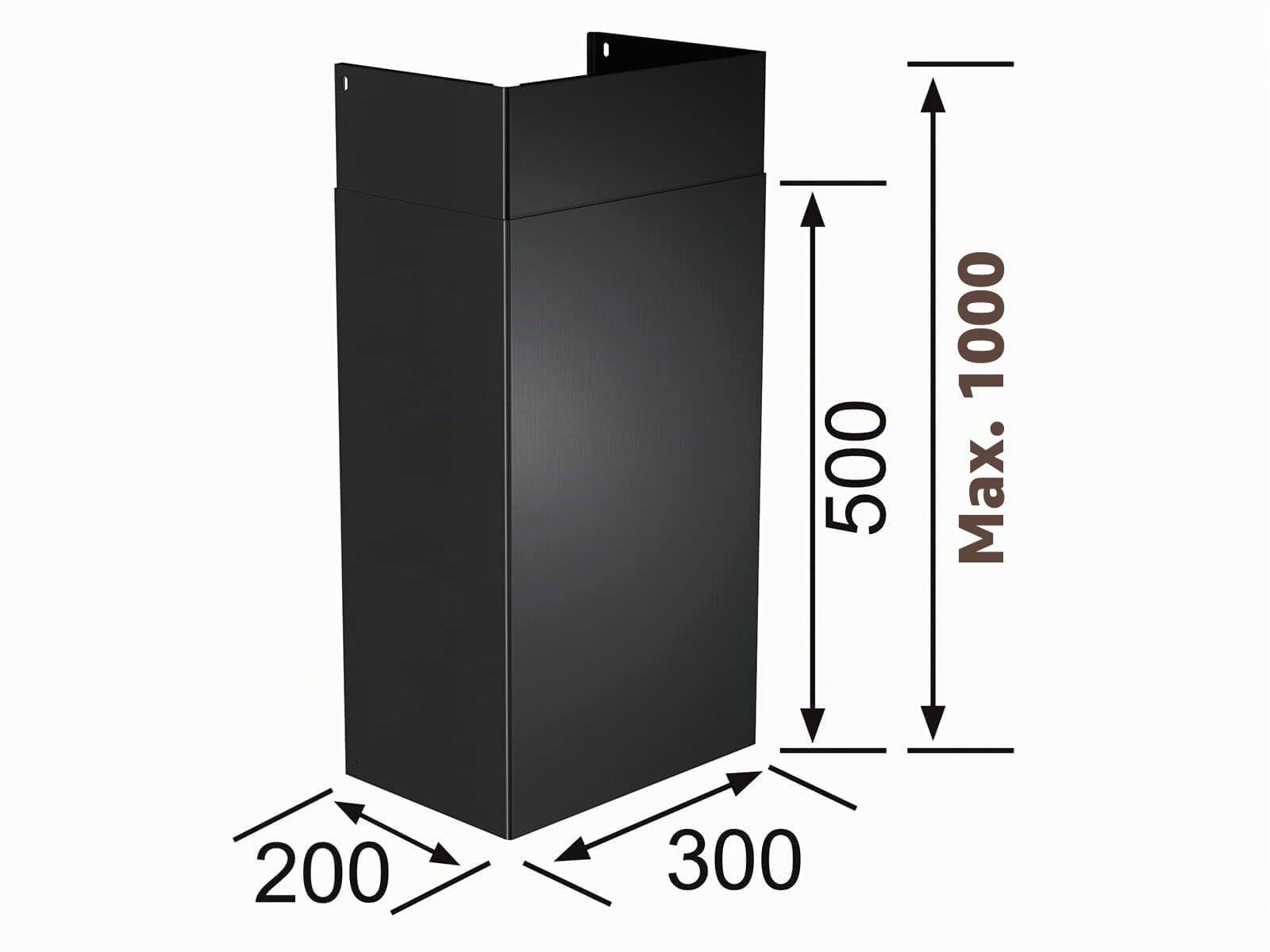 Franke 112.0285.288 Kaminabdeckung, Stahl, Schwarz