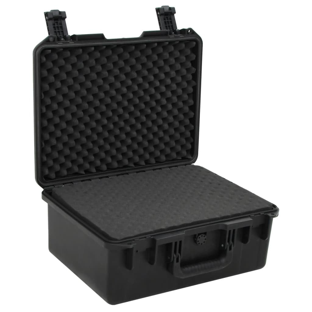 Hartschalenkoffer 19.3 x 15 x 9.1 Zoll, Transportkoffer mit Schaumstoffeinlage, stoßfester Schutzkoffer für Kamera und Elektronik, Schwarz