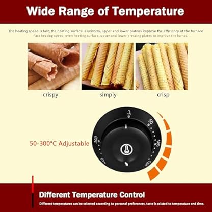 NGARY Professionelles Waffeleisen, 1750 W, Elektrisches Waffeleisen Mit Antihaftbeschichtung, Temperaturbereich Von 50 ℃ Bis 300 ℃ Und Zeiteinstellung, Für Selbstgemachte DIY-Eistüten – Bild 6