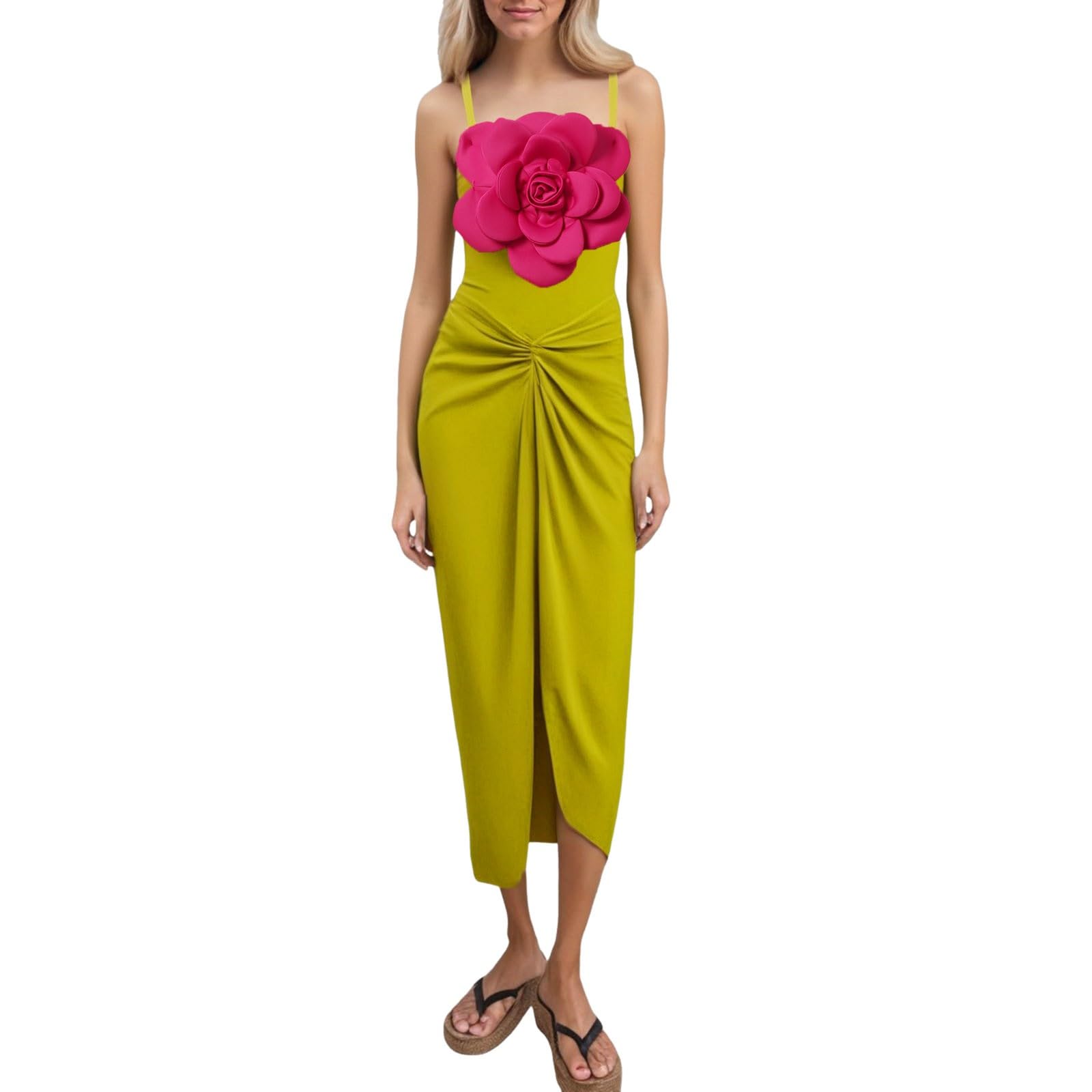 Generico Costume Intero Donna con Schiena Nuda, SGAMBATO e Ritagli, Dotato di Push up Ideale per Spiaggia da Bagno Monospalla per Donna con Decorazione Floreale 3D e Set Copricostume
