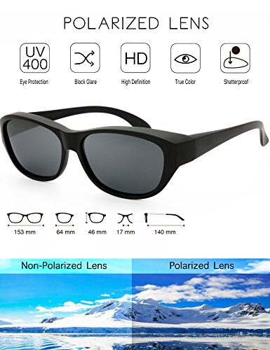 The Fresh HD Polarized Wrap Around Shield Sunglasses for Wide Prescription Glasses Gift Box3