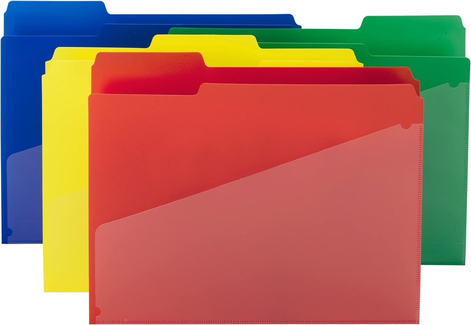 Smead Poly File Folders with Pockets, Folders for Documents, 1/3-Cut Tabs, File Folders Letter Size, Office Supplies, School Supplies, Set of 60