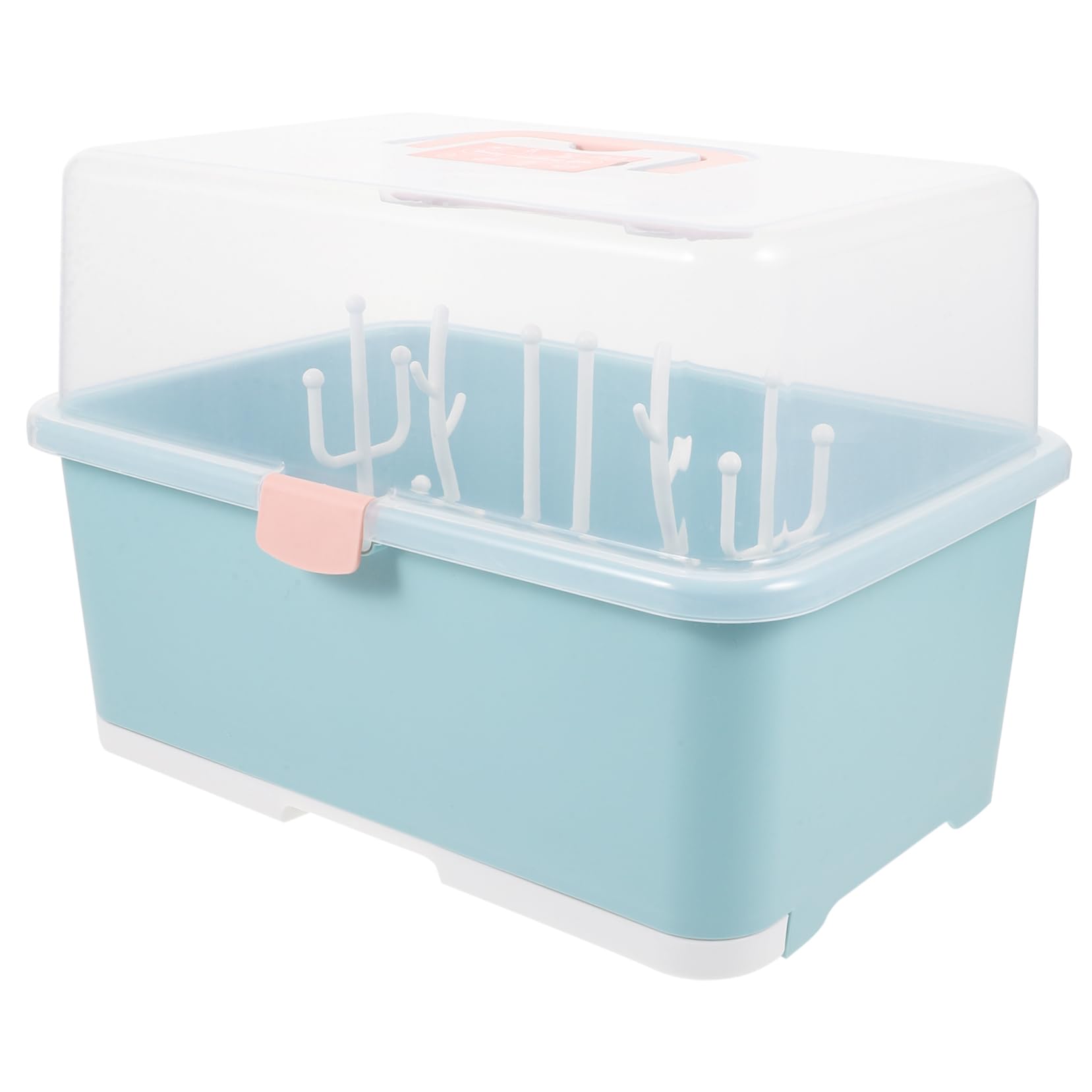 Babyflaschen Aufbewahrungsbox mit Trockenständer, 1 Stück, Grün | Pp Ausführung, für Schnuller und Stillzubehör, Stabiles Design, Babyshower Geeignet