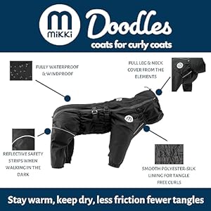 Mikki Doodles Dog Raincoat Waterproof Windproof Silky Lining Less Friction Means Less Knots  Tangles Size Extra Large  Cucciolini Doodles Mikki doodles dog raincoat waterproof windproof silky lining less friction means less knots  tangles size extra large   cucciolini doodles