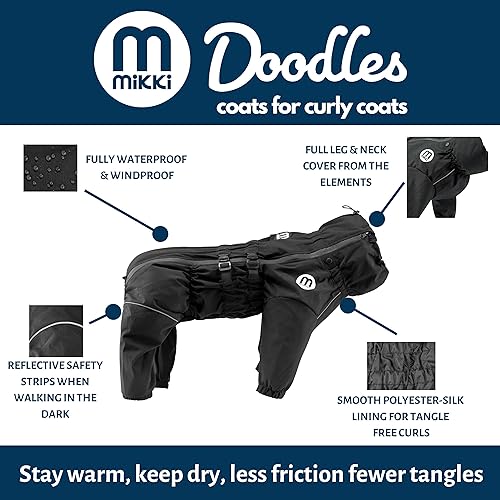 Mikki Doodles Dog Raincoat Waterproof Windproof Silky Lining Less Friction Means Less Knots  Tangles Size Extra Large  Cucciolini Doodles Mikki doodles dog raincoat waterproof windproof silky lining less friction means less knots  tangles size extra large   cucciolini doodles