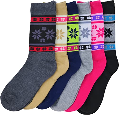 Image of ToBeInStyle Women's Pack of 6 or 12 Fashion Printed Crew Socks
