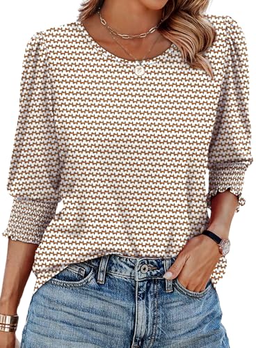XIEERDUO Business Casual Outfits for Women Womens 3/4 Sleeve Tops and Blouses Work Blouses for 2025...