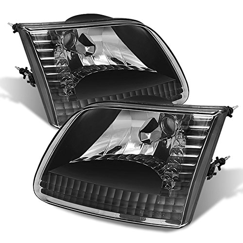 ACANII - For Black 1997-2004 F150 Expedition 97-99 F250LD Crystal Headlights Lamps Driver + Passenger Side ACANII - For Black 1997-2004 F150 Expedition 97-99 F250LD Crystal Headlights Lamps Driver + Passenger Side