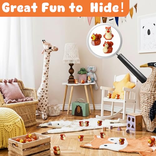 Image of 50 Pcs Squirrel Ducks Toy Figures, Mini Resin Ducks Bulk, Tiny Squirrels Figurine Dress up Game Toy for Party Favors (Squirrel Duck)