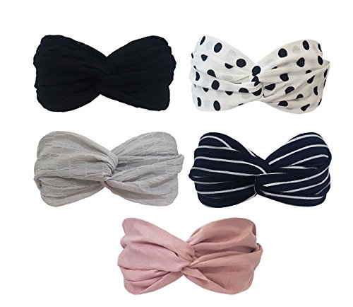5 Pack Headbands Headwrap Hair Band Hair Care Elastics Hair Accessories For Women Girl (F25)