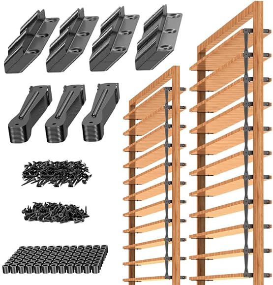 Mdkave Louver Hardware Kit Metal,Heavy Duty Complete Set for Louver Shutters, Outdoor Blinds, Deck...