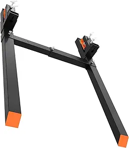 60" Pallet Forks 4000 Lbs Clamp-On Pallet Forks With Adjustable Stabilizer Bar, Tractor Bucket Forks Heavy Duty Front Loader Forks, Fork Attachment for Skid Steer