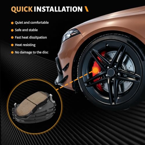 Image of D1521 Front Premium Ceramic Disc Brake Pads Fit For Honda CR-V 2020-2022 Hybrid EX /EX-L /Touring, For CR-V 2012-2016 AWD 2.4L,For Honda Crosstour 2013-2015, For Subaru Legacy 2016-2019 2.5i