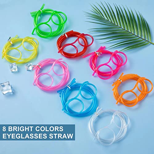 Pitillos divertidos en forma de gafas, pack 16 piezas miniatura 2