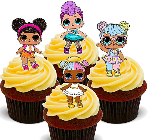Made4You LOL Surprise Dolls Essbare Cupcake-Topper  Aufstellbare Oblaten-Kuchendekorationen