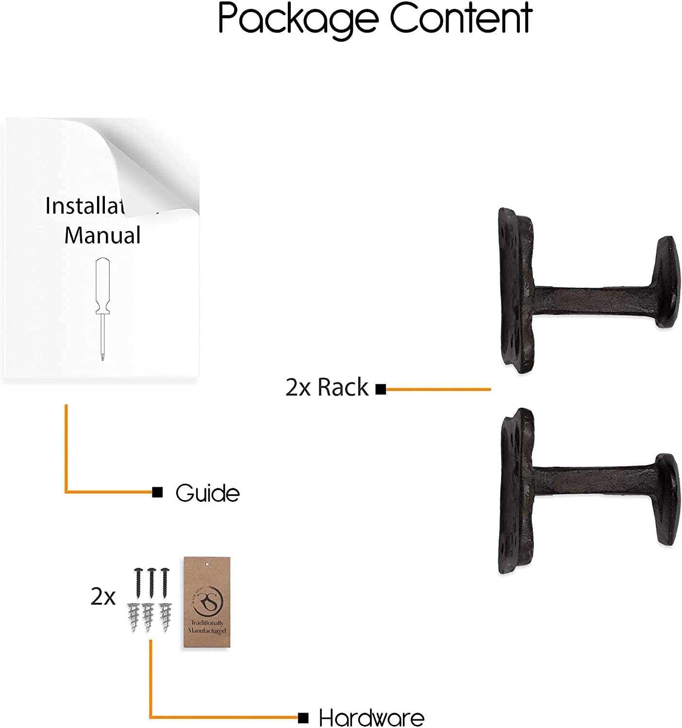Rustic State Motris Wall Mount Cast Iron Hooks Coat Towel Bag Hat Hanger Multiuse Entryway Railroad Spike Rack Black Set of 2