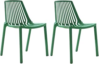 Dall Sillas Moderno Silla del Comedor Apilable Sin Brazo Sillas Laterales Patio Paquete-2 (Color : Green)