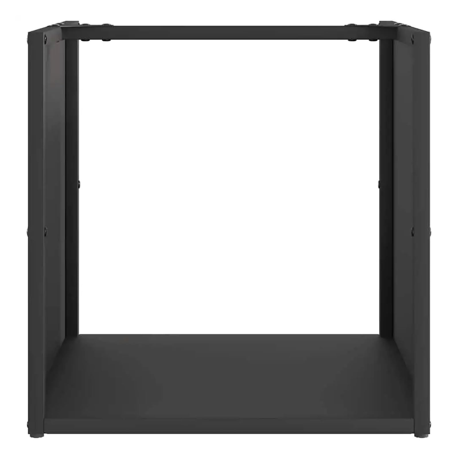 Porta legna Portalegna nero 40x40x40 cm - Soluzione di stoccaggio durevole in acciaio laminato a freddo
