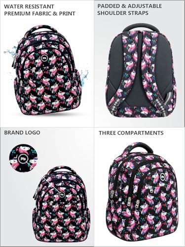 Image of PB Pearlbags Sigma 13L Printed Backpack, 3 Compartments, Bottle Holder, Organizer, Premium Fabric, Water Resistant Anti Theft, School Bag for Boys and Girls