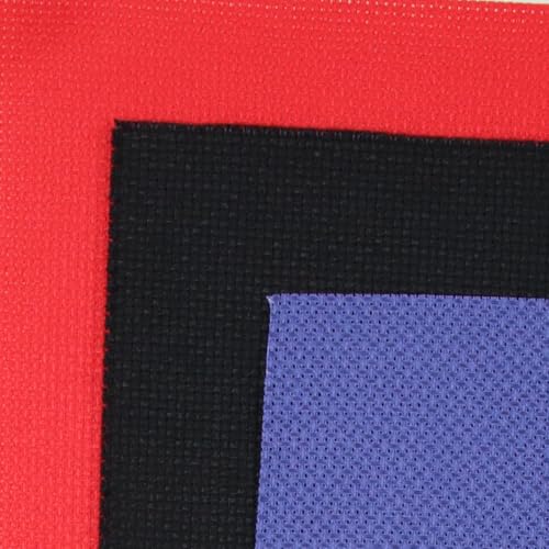 Image of KCS 3 pc of 15 inch x 18 inch(38cmx45cm) Counted Cross Stitch Cotton Aida Cloth Needlework Rolled Fabric Box,16CT,Red+Royal Blue+Black