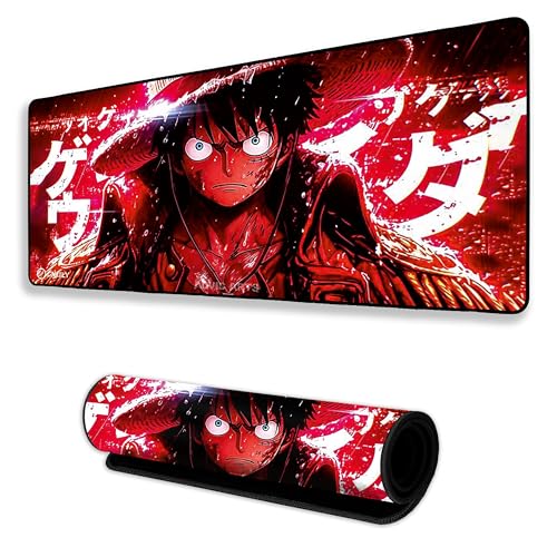 Image of Red Pirate Warrior XL Mouse Pad 58.5 x 28 cm Extended Gaming Desk Mat with Anti-Slip Rubber Base Mousepad for Smooth Surface Desk pad for PC & Laptop Use Waterproof & Stiched Multicolour Deskpad