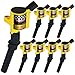 Bravex Ignition Coils for Ford F-150 F-250 F-350 4.6L 5.4L V8 DG508 DG457 DG472 DG491 CROWN VICTORIA EXPEDITION MUSTANG LINCOLN MERCURY Set of 8(Yellow)