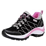 Generisch Zapatos de senderismo para mujer, moda y ocio, ligeros, transpirables, antideslizantes, resistentes al viento, resistentes a la abrasión, zapatos de montaña, suela gruesa, para camping