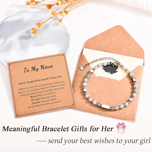 Tiny Beaded Bracelet Gifts for Bestie Friend Sister Daughter Granddauhgter Niece, Christmas Birthday Valentines Day Gifts for Teen Girls Women Her2