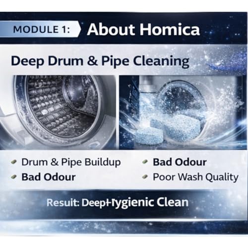 Image of Washing Machine Cleaner Tablets (16 Tablets) | Drum & Pipe Deep Cleaner | Lavender Scent | Removes Odour, Limescale & Residue | For Front Load & Top Load Fully Automatic Washing Machines