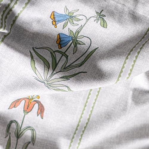 Image of Tranquebar Curtain Co. Window Curtains 5 Feet, 60-65% Room Darkening,Multi Ivory Gul Print, Cotton Curtains for Window, Cotton Curtains 5 Feet Long Set of 2, BackTab Loops,Gul (152 cm) - Set of 2