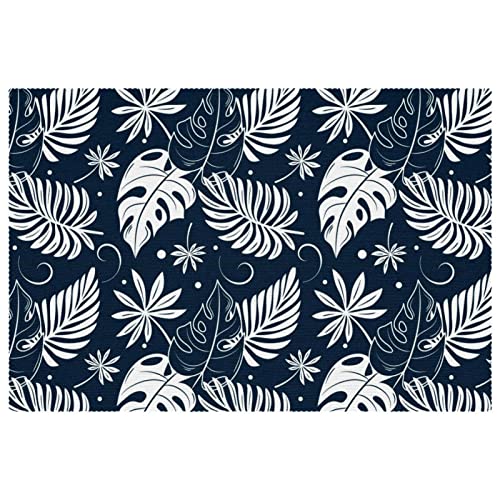 Sets de table anti-tache feuille tropicale protège-table x6