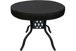 Water-Resistant 24 Inch Black Round Table Cover for Outdoor Patio Furniture