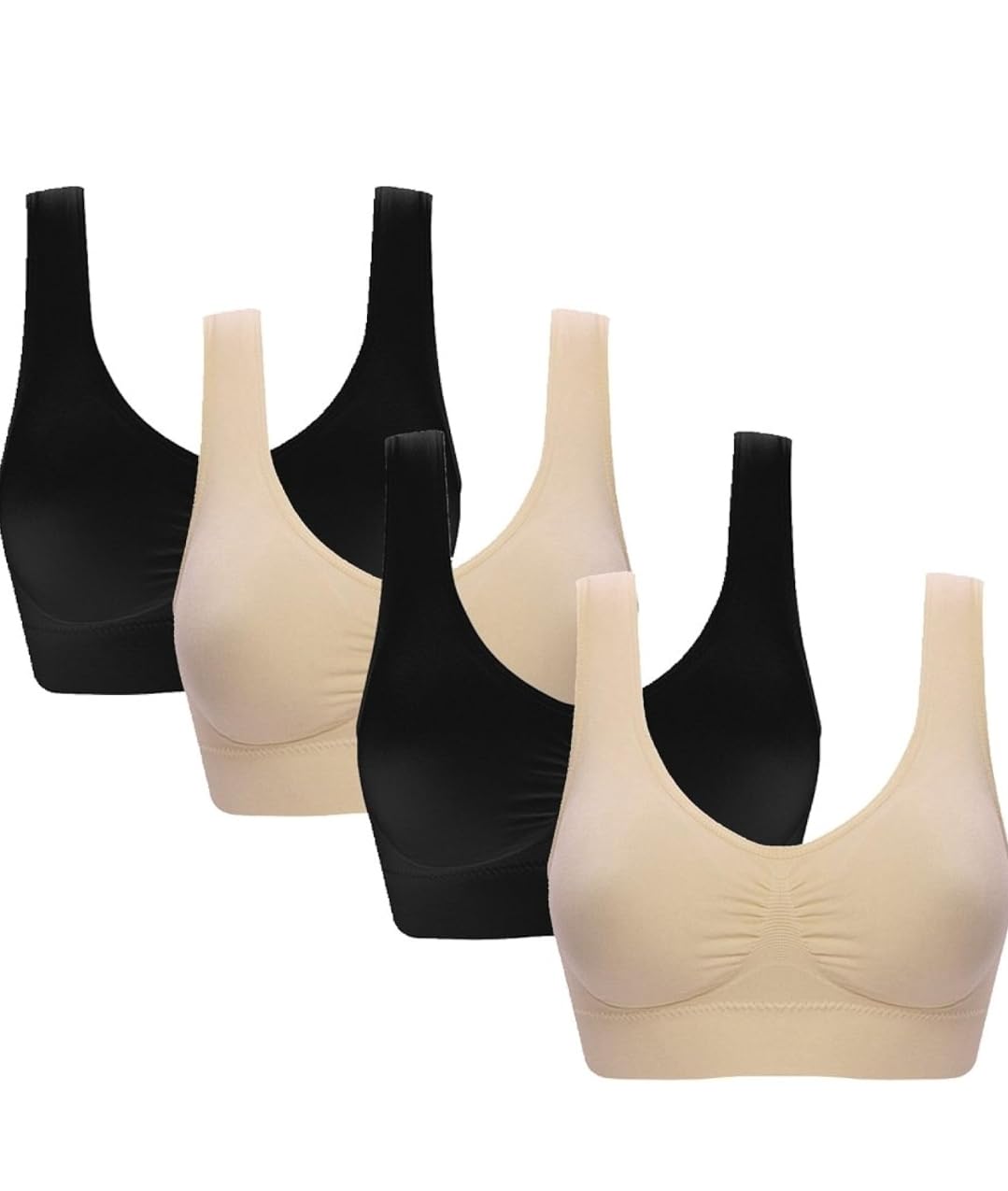 PBE Padded Comfort Bra Women Girls Crop Top Seamless Bralette Sleep Yoga Stretch Vest Wire Free