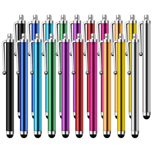 Rpanle 20 Pièces Stylet Stylo, Stylet Tablette Universels Capacitifs pour Écran Tactile pour Samsung Galaxy Mi et Tous Téléphone Tablet avec Écran Tactile Capacitif, Plusieurs Couleurs